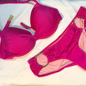 Bright pink bikini